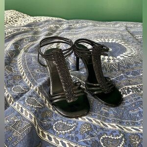 Nine West Black Strappy Stiletto Heels